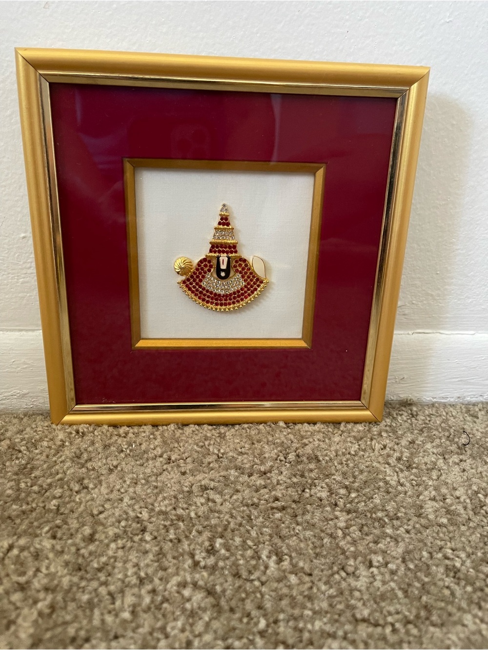 Tirupati Balaji Lord Venkateswara Frame Approximately 8 x 8"